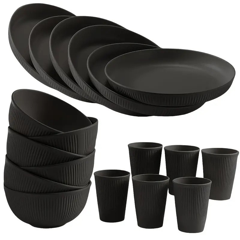 18‑Pcs triticum Straw Prandium Set