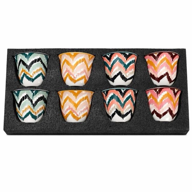 Boho unda Ceramic Teacup 8Pcs Donum Pone Tea Espresso