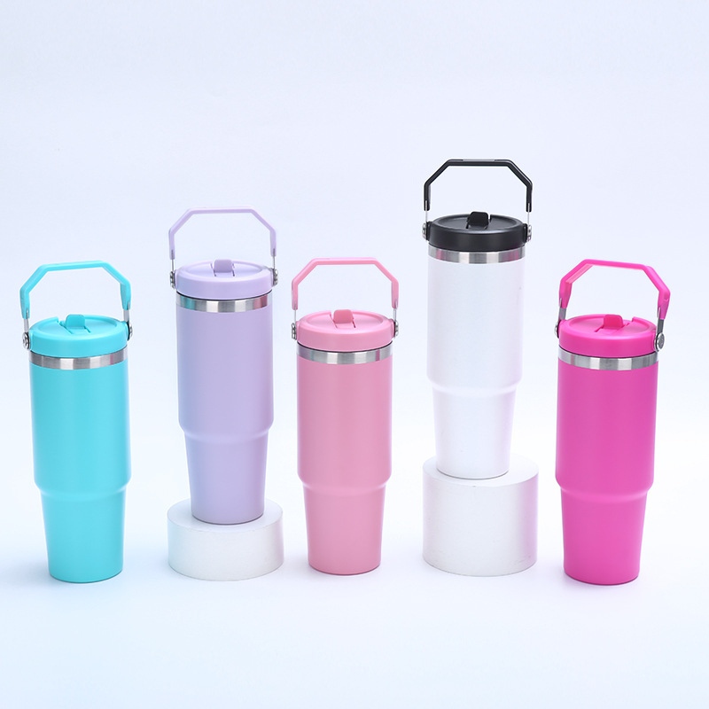 Custom Palpate Straw Steel Insulated Car Tumbler
