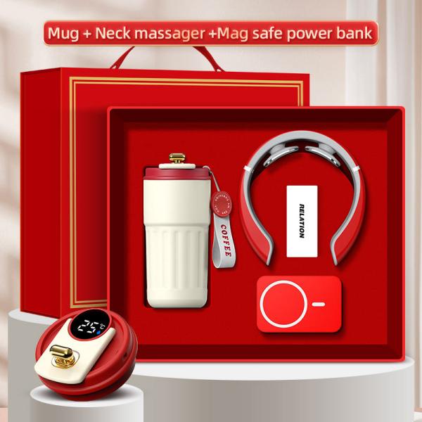 Custom Logo 3-in-1 Gift Box Mug Massager Power Bank