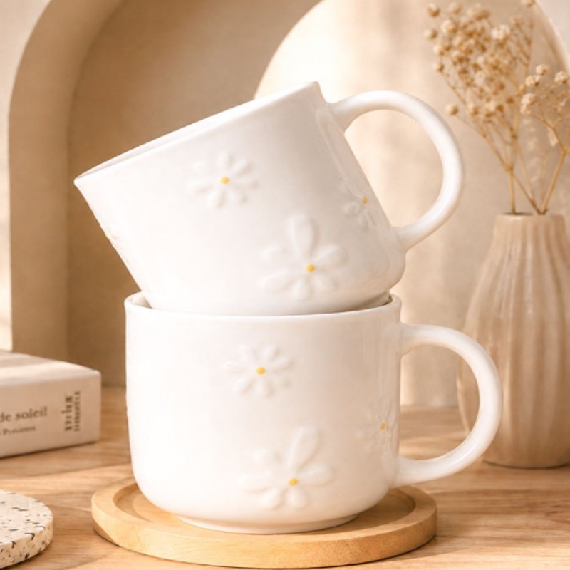 Caelatum Daisy Ceramic Coffee Mug