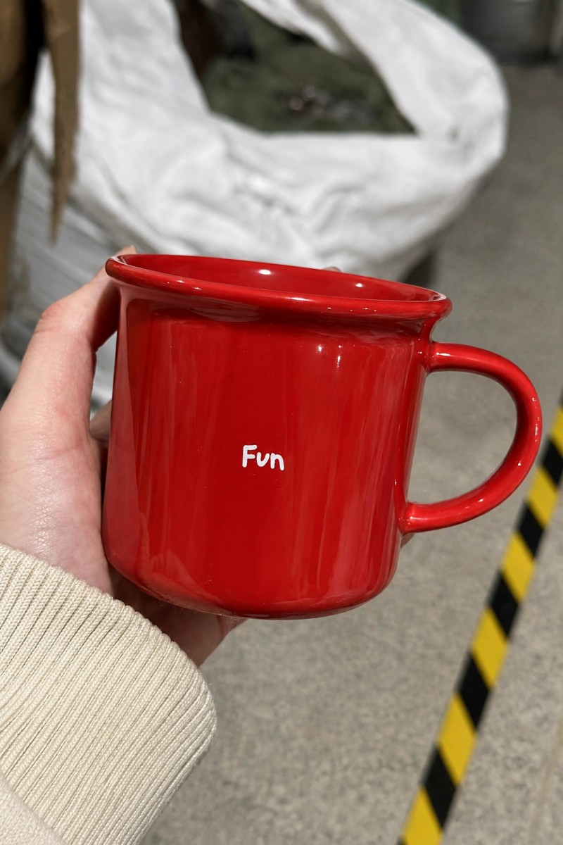 Fun Rubrum Enamel‑Style Ceramic Coffee Mug