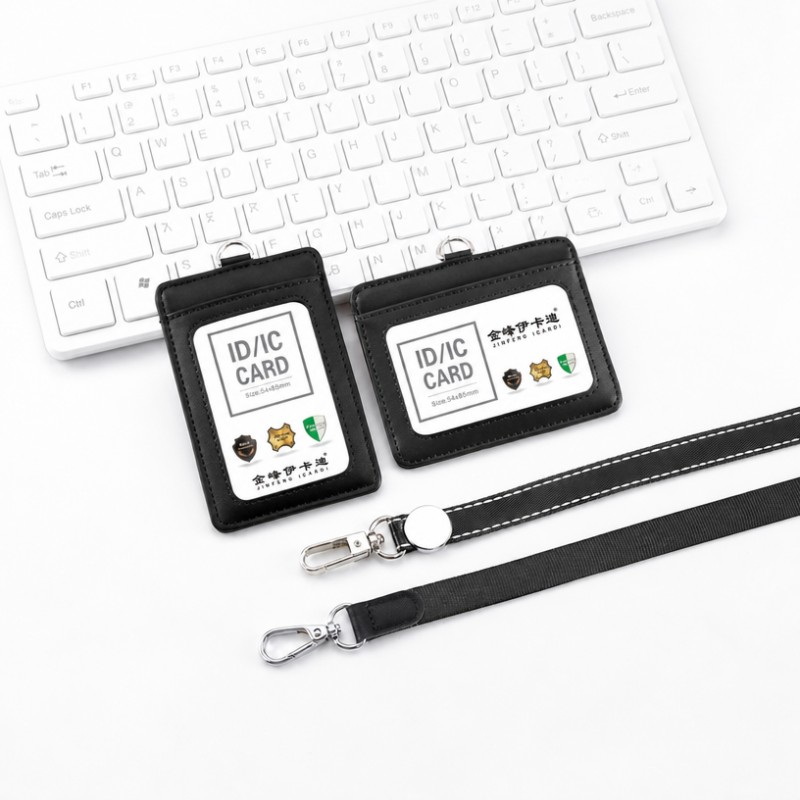 Leather ID Badge Holder cum Lanyard