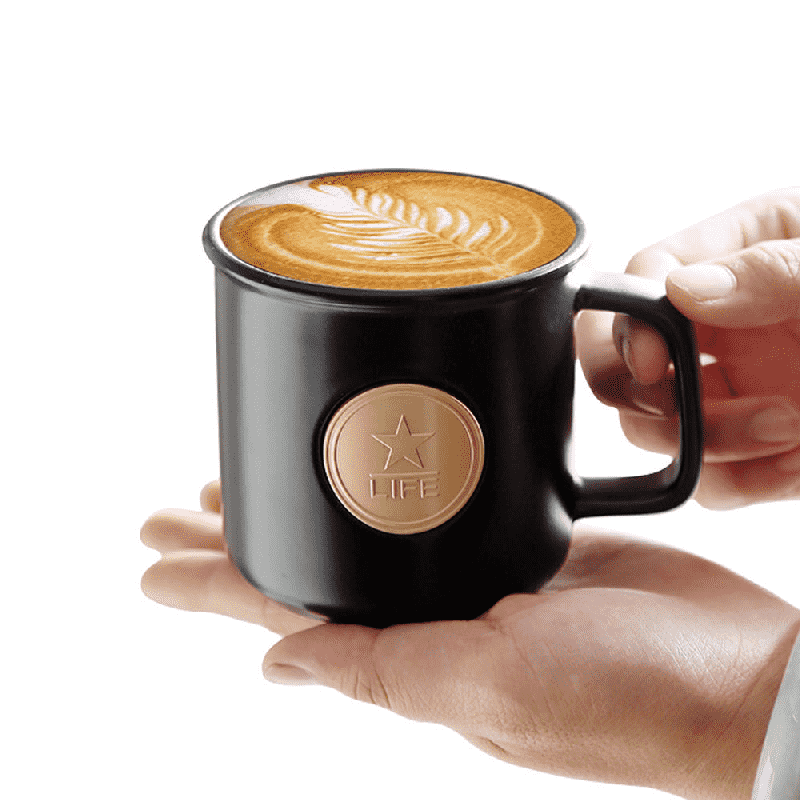 Stella vita Ceramic Coffee Mug cum Lid & Cochleari